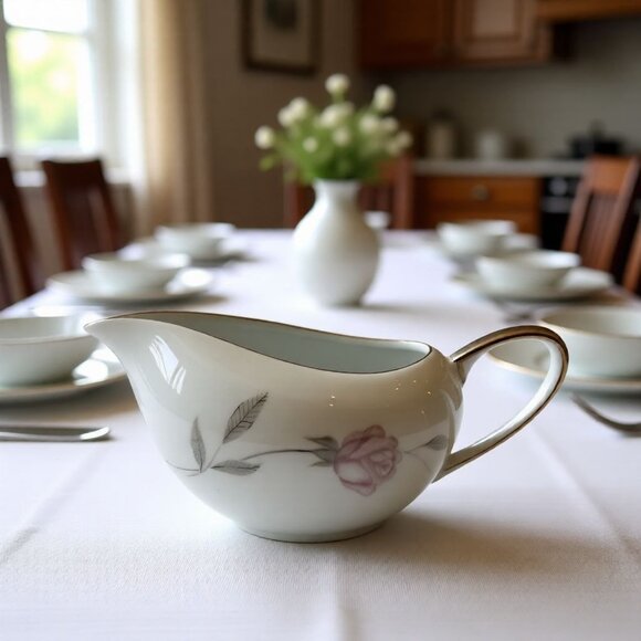 Mikasa Fine China Primrose 8194 Creamer Pitcher With Gold Trim - Picture 2 of 5